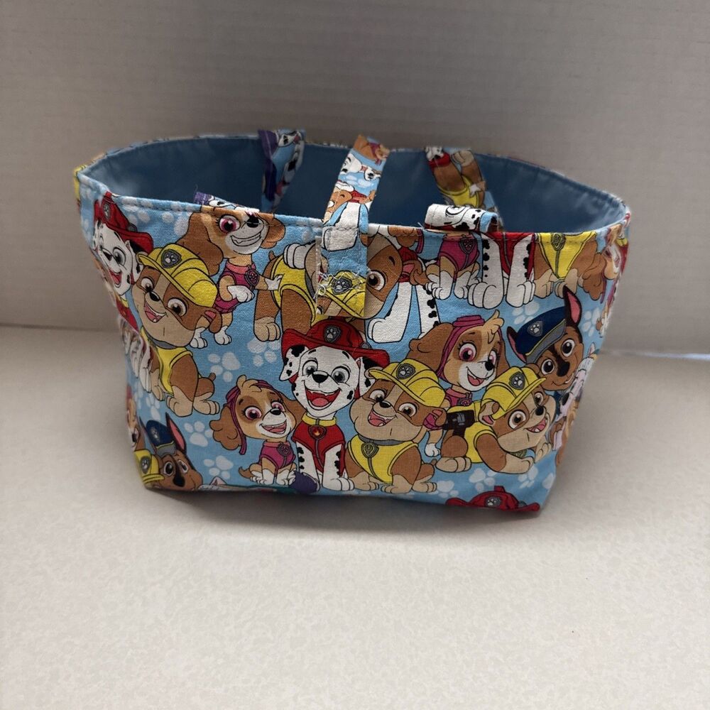 Handmade Homemade Lined Mini Tote Bag/Gift Bag Blue Paw Patrol Print Dog Bag